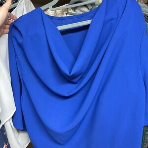 Blue Draping Blouse